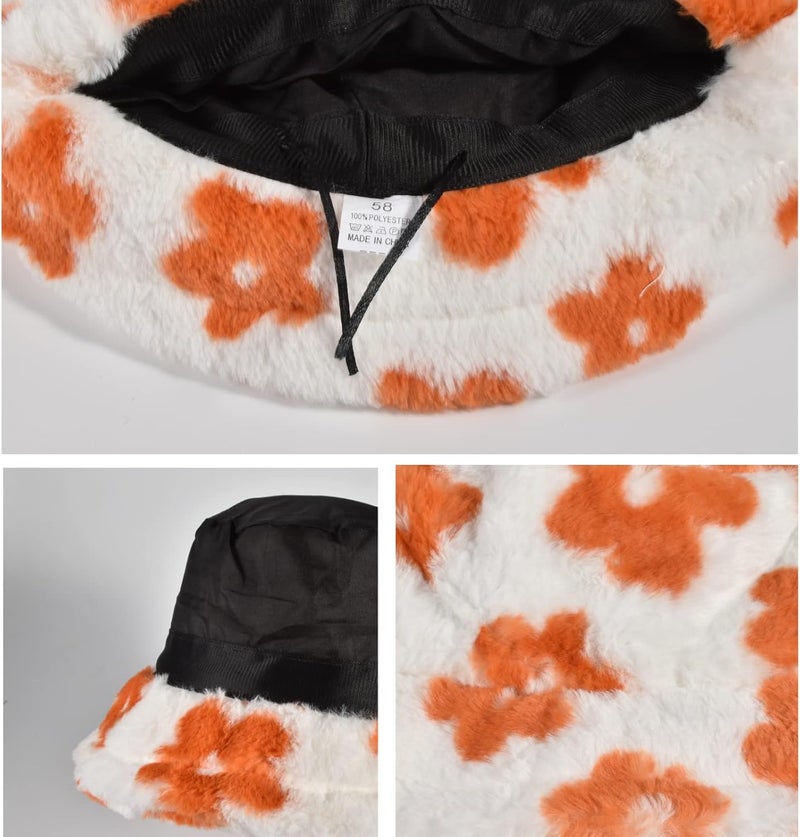 Yonchic Store Winter Soft Faux Fur Plush Bucket Hat, Lovely Fisherman Cap, Fashion Outdoor Thick Warm Sun Cap for Women - Image 4